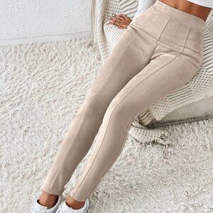 Apricot Casual Womens Solid High Waist Leggings